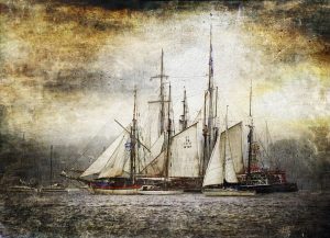 tall ships, parchment